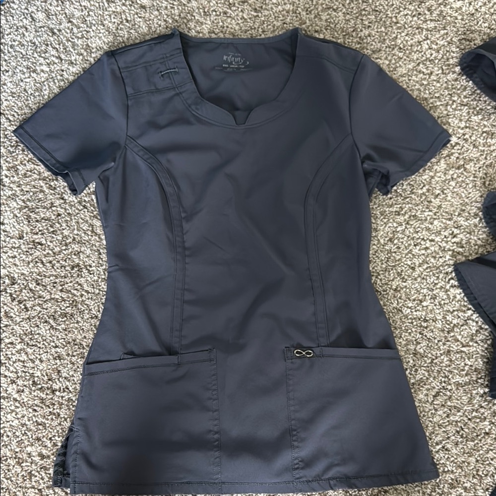 Pewter gray Scrub Top